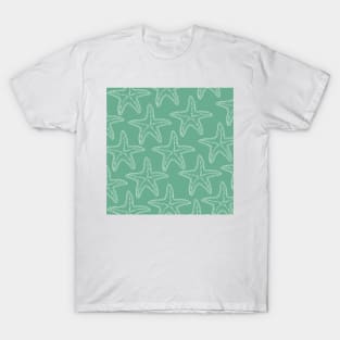 starfish aloha hawaii pattern light green mint and white T-Shirt